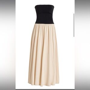 Strapless Organic Cotton Maxi Dress - Drop Waist